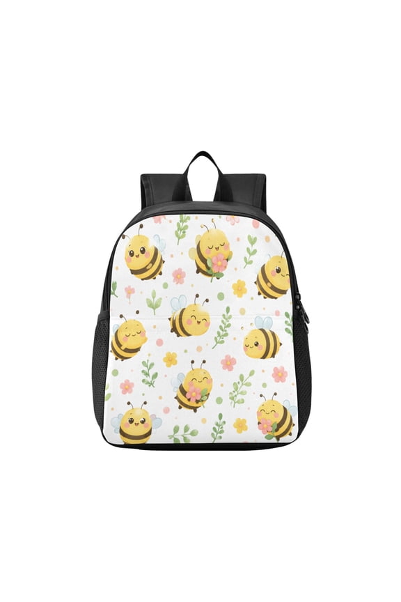 Toddler Backpack Soft Cartoon Bee Floral Design Waterproof Lightweight Backpack Casual Mini Daypack for Daycare & Travel