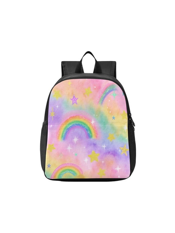 Toddler Backpack Sparkle Rainbow Design Waterproof Lightweight Backpack Casual Mini Daypack for Daycare & Travel