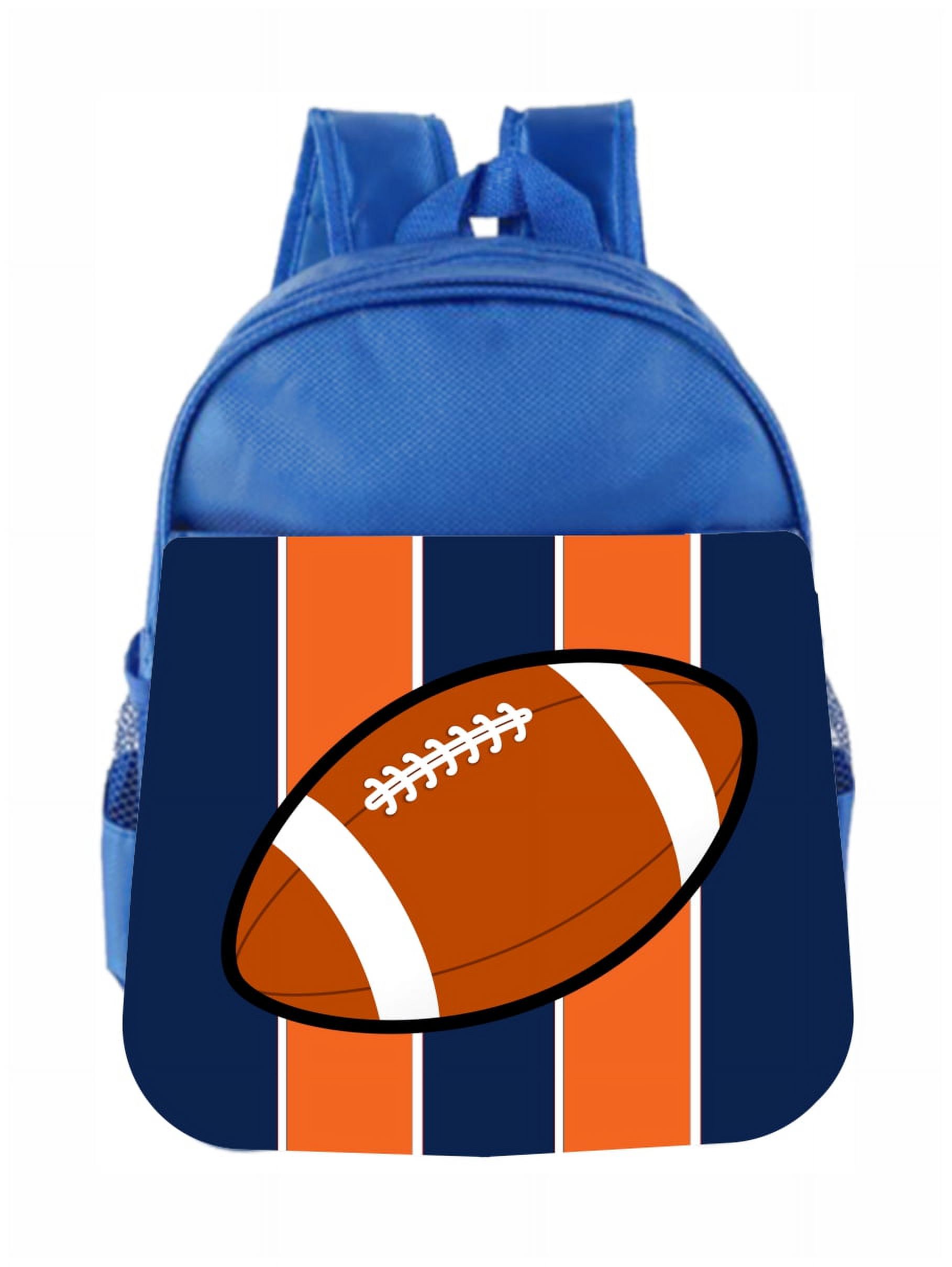 Toddler Backpack Sports Football Orange Blue Stripes Kids Backpack Toddler - image 1 of 4