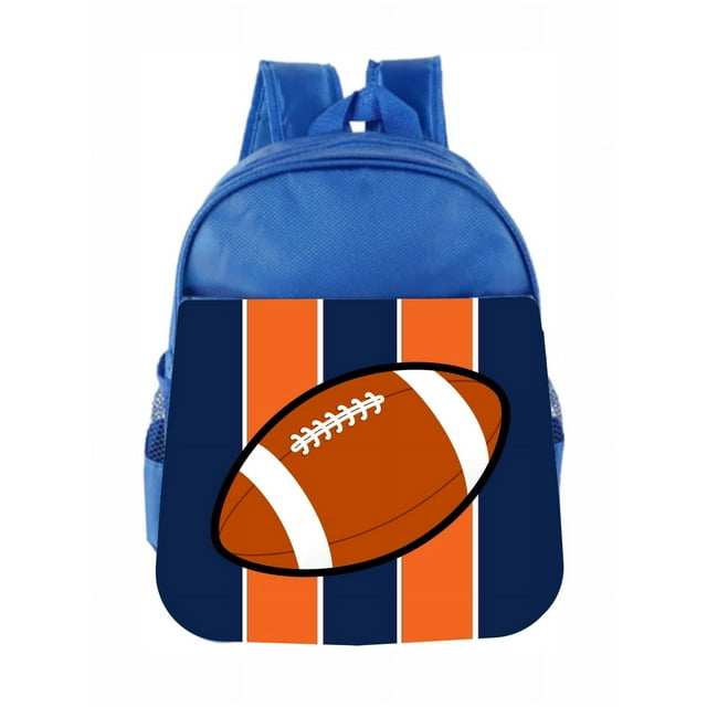 Toddler Backpack Sports Football Orange Blue Stripes Kids Backpack Toddler