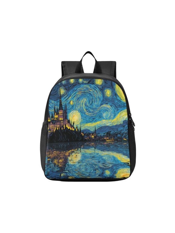 Toddler Backpack Starry Sky Style Castle Waterproof Lightweight Backpack Casual Mini Daypack for Daycare & Travel