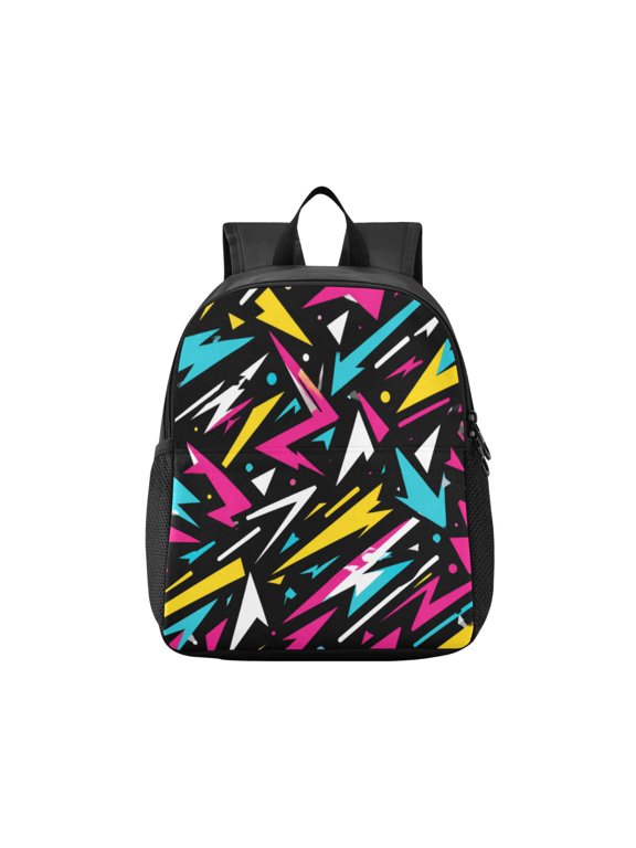 Toddler Backpack Vibrant Lightning Bolt Pattern Waterproof Lightweight Backpack Casual Mini Daypack for Daycare & Travel