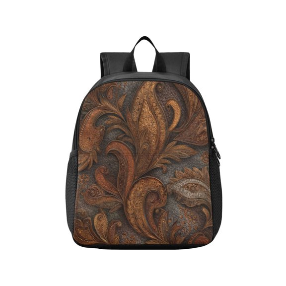 Toddler Backpack Vintage Leather Scrolls Waterproof Lightweight Backpack Casual Mini Daypack for Daycare & Travel