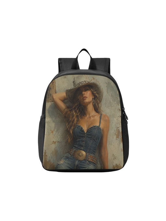 Toddler Backpack Vintage Rodeo Cowgirl Waterproof Lightweight Backpack Casual Mini Daypack for Daycare & Travel