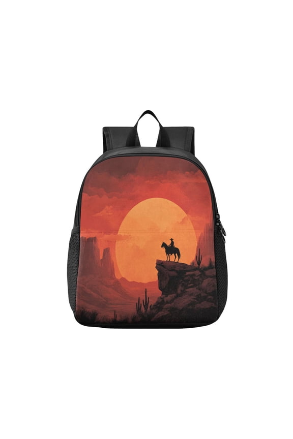 Toddler Backpack Wild West Horse Rider Waterproof Lightweight Backpack Casual Mini Daypack for Daycare & Travel
