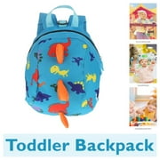 DEJI Toddler Backpack with Safety Leash Cute Cartoon Dinosaur Backpack Anti-Lost School Bag for Kids 1-4 Years Old