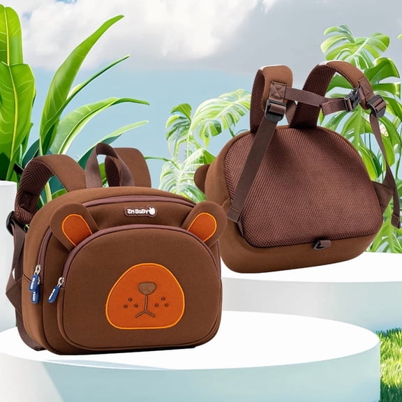 Toddler Backpacks PreBackpack Animal Schoolbag Lunch backpack 3D Cartoon Mini Travel Bag for Ages 3-6Large coffee