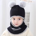 thumbnail image 1 of Toddler Balaclava Hat with Scarf 2 in 1 Toddler Warm Windproof Knit Hood Hat for Winter Baby Boy Beanie 1-6 Years, 1 of 6