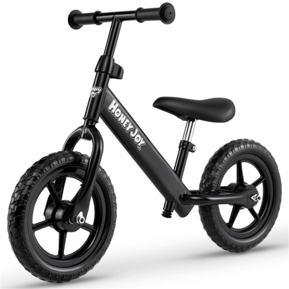 Toddler Balance Bike 2 Year Old, 11 Inch Push Bicycle with Adjustable Height, No Pedal Kids Toy Bike with Flat-Foam Tires, Gift Bike for 2-3 Boys Girls, Black