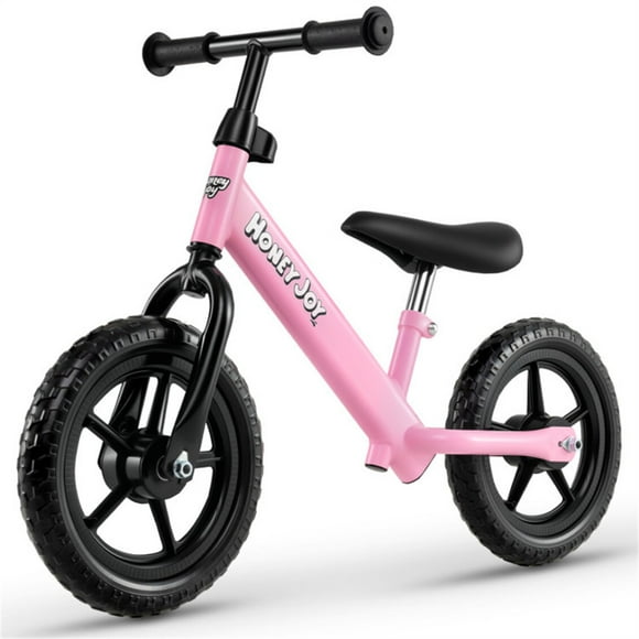 Toddler Balance Bike 2 Year Old, 11 Inch Push Bicycle with Adjustable Height, No Pedal Kids Toy Bike with Flat-Foam Tires, Gift Bike for 2-3 Boys Girls, Pink