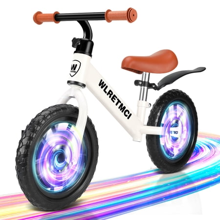 WLRETMCI Toddler Balance Bicycle Kids Training Bike Height Adjustable Bicycle for Toddler 2-5 Years Old Kid Baby Bike, White
