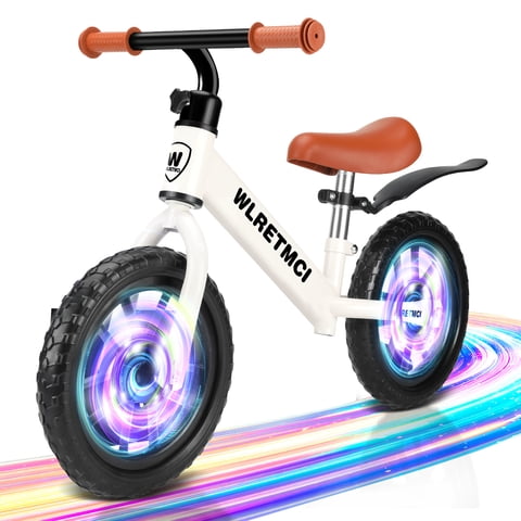 WLRETMCI Toddler Balance Bicycle Kids Training Bike Height Adjustable Bicycle for Toddler 2-5 Years Old Kid Baby Bike, White