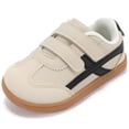 thumbnail image 1 of Toddler Barefoot Shoes, Wide Toe Box Zero Drop Sneakers for Boys Kids, Hook-and-Loop Non-Slip Walking Shoes BeigeWhite T8, 1 of 7