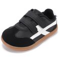 thumbnail image 1 of Toddler Barefoot Shoes, Wide Toe Box Zero Drop Sneakers for Boys Kids, Hook-and-Loop Non-Slip Walking Shoes BlackWhite T6, 1 of 7