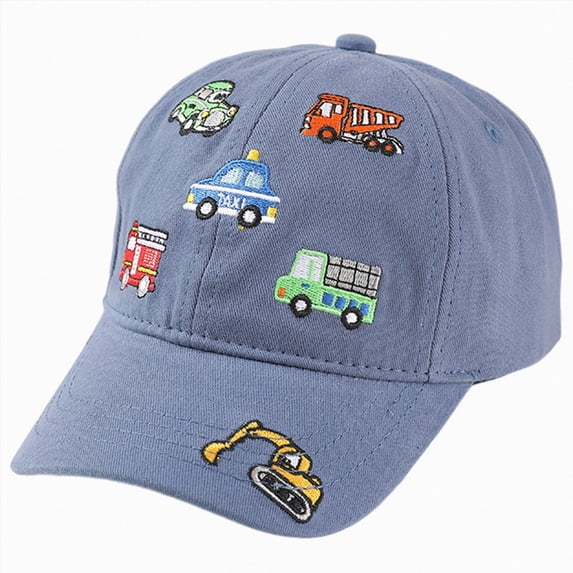 Toddler Baseball Hat Childrens Baseball Cap With Car Design Embroidered For Boys And Girls Cartoon Mesh Cap Outdoor Sun Hat 3-8 Years,Grey