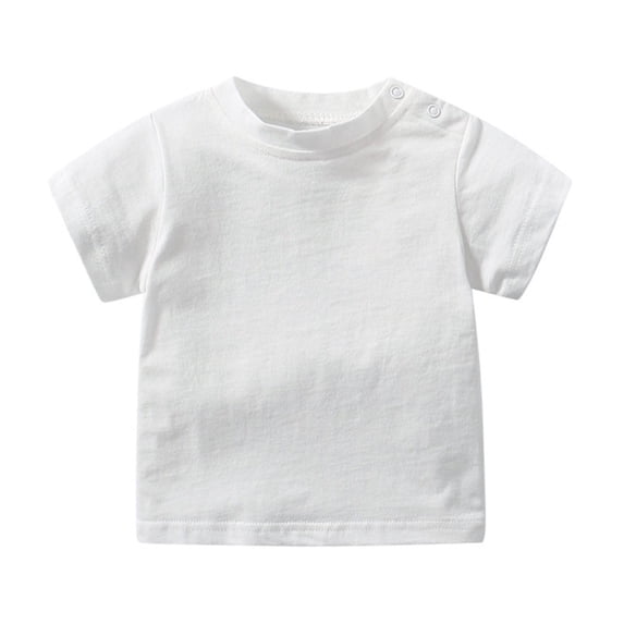 Toddler Basic Short Sleeve Tee Baby Boys Girls Tshirt Infant Baby Crewneck Shirt Summer T-Shirt Undershirts Boys Solid Tee Shirts