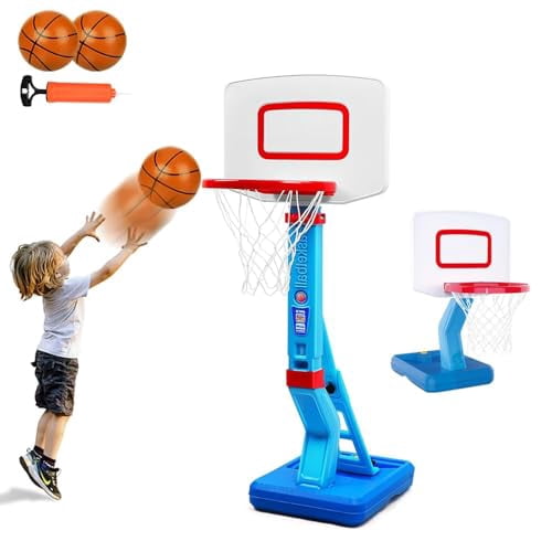 Toddler Basketball Hoop Height Adjustable Kids Basketball Hoop for Indoor Outdoor Play Portable Basketball Goal Poolside for Swimming Pool Basketball Toy for Kids Boys Girls