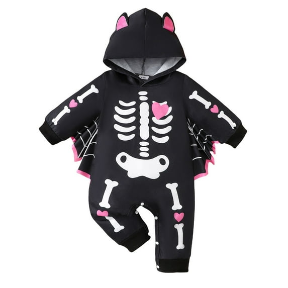 Kids Bat Costume Cute Print Outwear Toddler Bodysuit Pants Set Infant Romper Jumpsuit Toddler Baby Boy Girl Halloween Sweater Halloween Costumes 0-6 Months