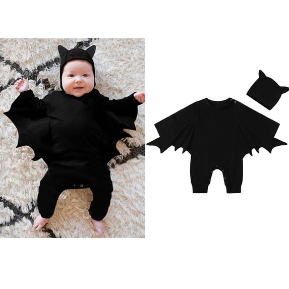 Toddler Bat Halloween Boy Romper Jumpsuit with Hat 6-12 Months Halloween Boy