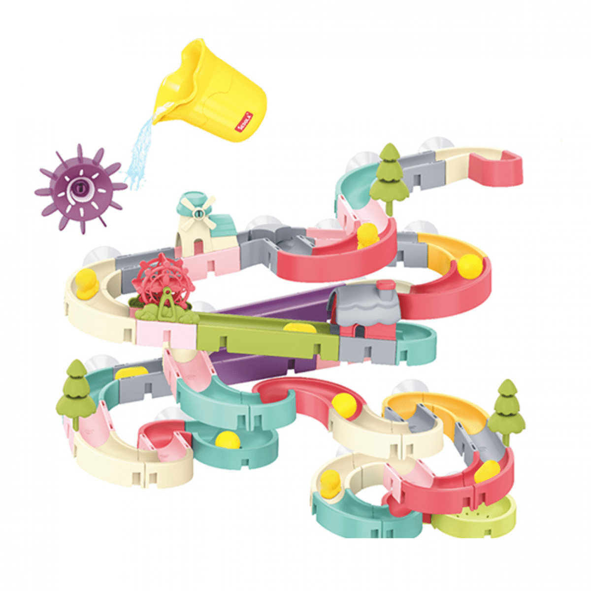 Toddler Bath Toys 86 Pieces,Bathtub Toys for Kids Ages 3-5,DIY Water Slide,Christmas Birthday Gift for Toddler Boys & Girls