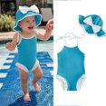 thumbnail image 1 of Toddler Bathing Suits For Girls sleeveless 1 Piece Swimsuit Girls Cozy Cute Bathing Suits Girls Bathing Suits Size 12-18 Months, 1 of 6