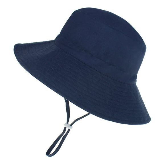 Toddler Beach Hat UPF 50  Sun Protection Kids Sun Hat Camping Wide Brim Baby Hats with Mesh Liner Navy 0-6 Months