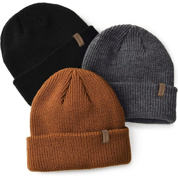 Toddler Beanie Baby Boys Girls Beanies Kids Winter Hats Children Knit Warm Caps-Black+caramel+mixed Grey 3-8 Years