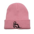 thumbnail image 1 of Toddler Beanie Cute Dinosaur Pattern Winter Hat Knit Boys Girls Warm Baby Embroidered Beanies Cap for 1-5 Years, 1 of 3