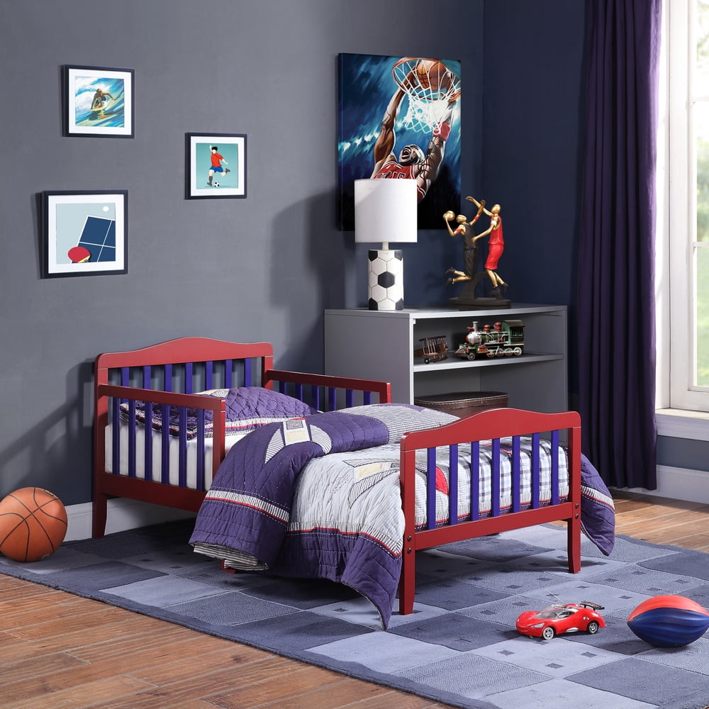 Toddler Beds for Kids, Sesslife Wood Bed Frame with Safety Side Rails