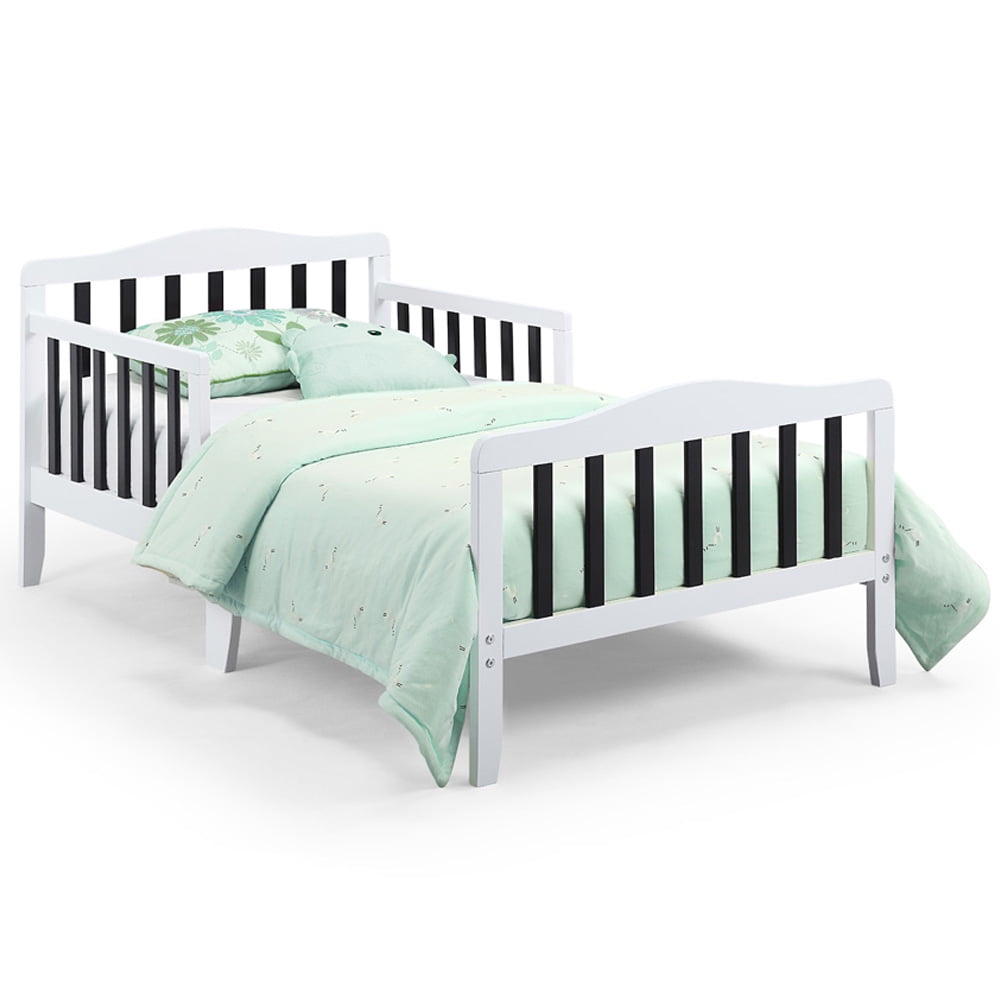 Toddler Beds for Kids, Sesslife Wood Bed Frame with Safety Side Rails