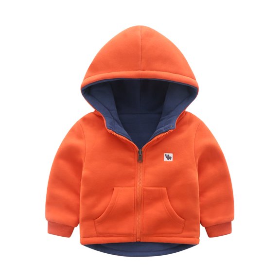 Toddler Big Boys Winter Warm Fleece Hoodie SweatShirt Zipper Jacket