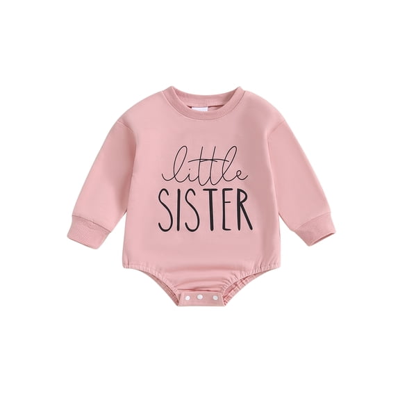 Toddler Big Bro Lil Sis Siblings Matching Outfits Baby Boy Girl Crewneck Sweatshirt Tops/Romper Spring Fall Clothes