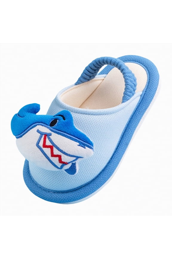 Toddler Big Kids House Slippers for Boys Girls Open Toe Cloth Slippers Comfort Slip On Style Soft Sole Non Slip Lightweight Indoor Home Shoes for Daily Use Gibobby,5.5,Blue