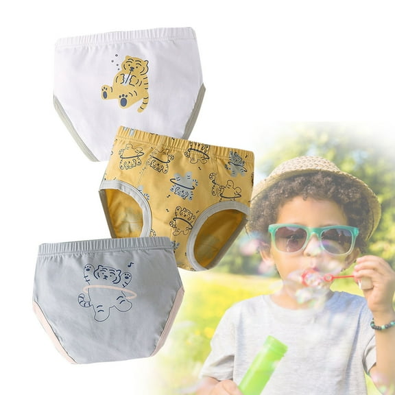 Toddler Big Kids Underwear Soft Breathable Briefs with Cartoon Dinosaur Print for Little Boys Comfortable Daily Wear