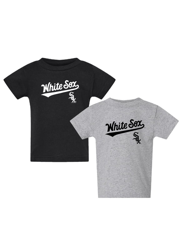 Toddler Black/Gray Chicago White Sox Logo 2-Pack T-Shirt Set