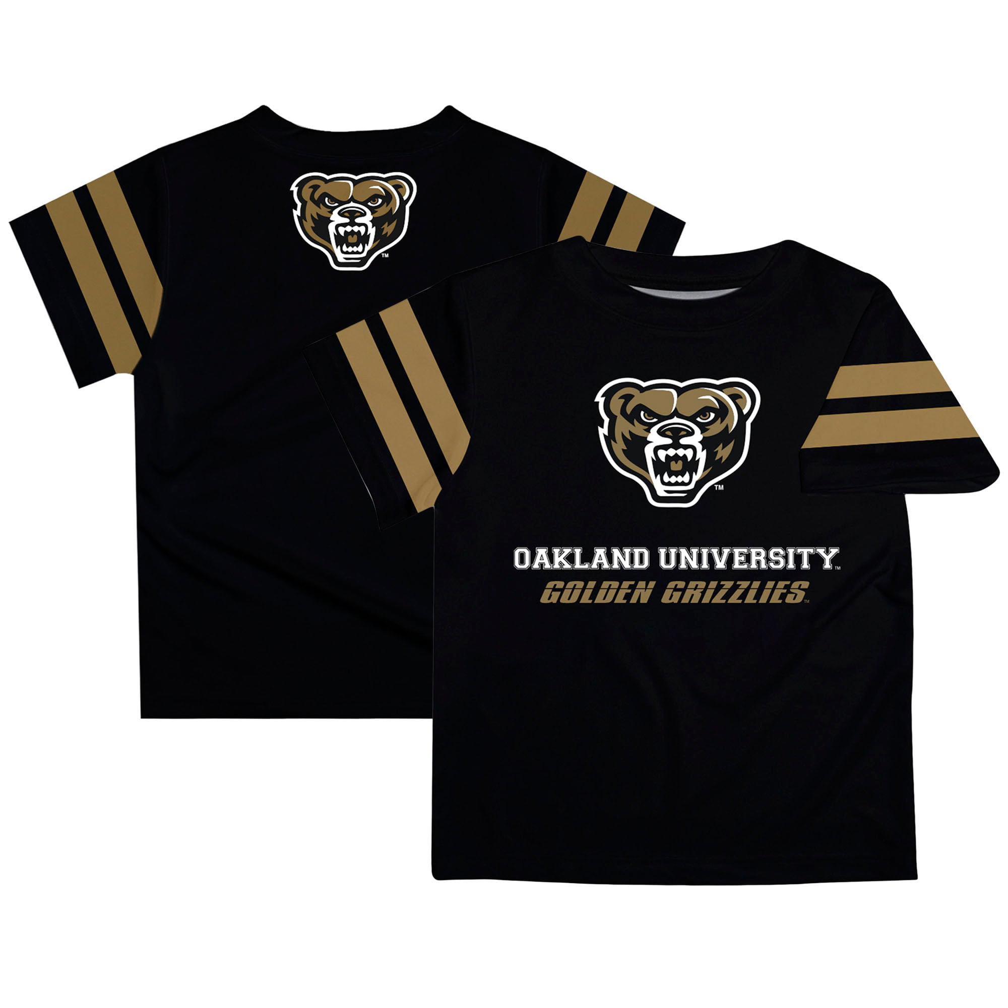 Toddler Black Oakland Golden Grizzlies Team Logo Stripes T-Shirt ...