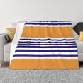thumbnail image 1 of Toddler Blanket For Boys Girls Adult Lightweight Baby Kids Blanket Cute Soft Navy Blue And White With Orange Stripe Blankets Comfy Fleece Flannel Plush Crib Throw Blankets Gifts 60"X50", 1 of 7