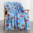 thumbnail image 1 of Toddler Blankets for Boys Girls, Kids Blanket with Car Airplane Construction Truck Yacht Pattern, Cute Soft Fleece Flannel Plush Blue Throw Blankets for Daycare/Nap/Travel - 40x50 in, 1 of 1