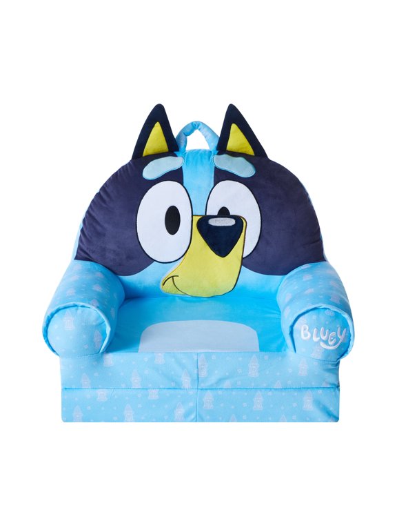 Toddler Bluey 2-in-1 Polyester Flip Out Chair Blue for Kids