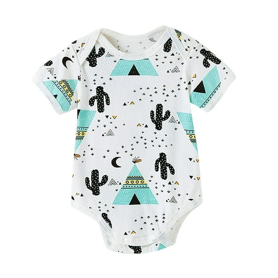 Toddler Bodysuit Clothing Short Sleeve Cotton Comfy Newborn Romper Funny Cartoons Print Round Neck Toddler Jumpsuits Clothing On Clearance
