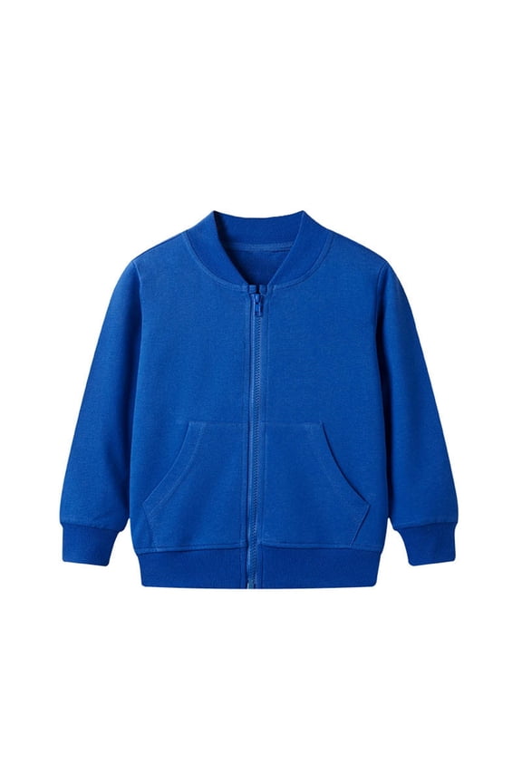 Toddler Bomber Jacket, Neutral Toddler Bomber Jacket Kids Outdoor Bomber Jacket Toddler Daily Wear Jacket Toddler Zip Up Coat Toddler Outdoor Outerwear, Blue 100