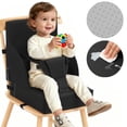 thumbnail image 1 of Toddler Booster Seat for Dining Table, Caveen Waterproof Booster Seat for Kitchen Chair , With Adjustable Straps and Non-Slip Bottom, Portable Increasing Cushion for Toddlers, Black, 1 of 9