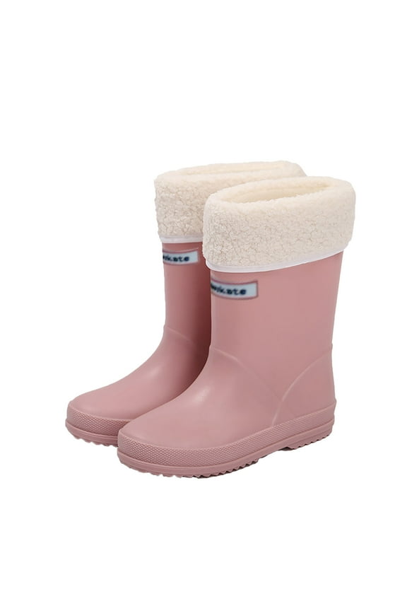 Toddler Boots,Baby Rain Boots Soft Sole Lightweight Water Shoes Comfort Playwear Cover,Kids Rain Boots,Z02 Red,12-14 Years