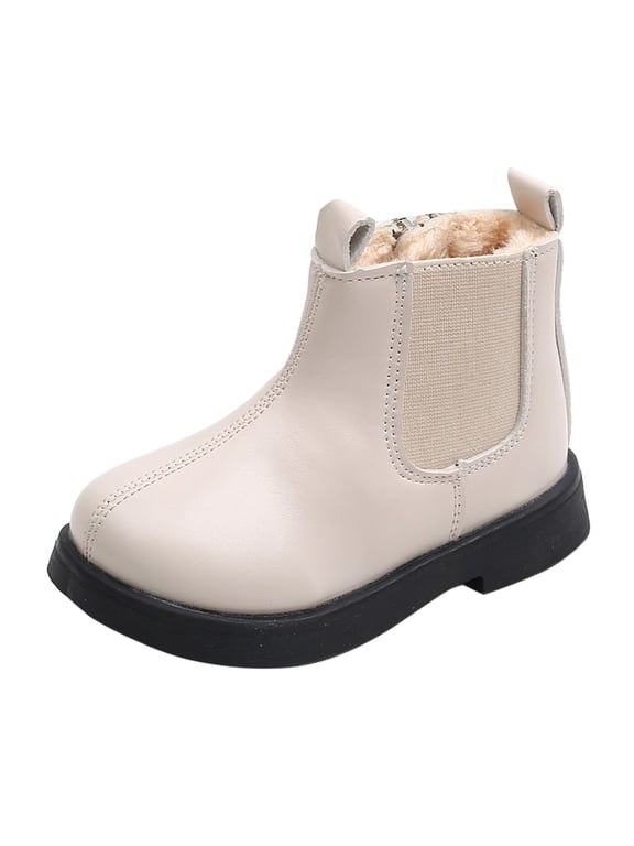 Toddler Boots Boys And Girls Waterpoor Ankle Boots Side Zipper Booties Windproof Short Boots plus Girls Kids All Purpose Boots Toddler Boots Size 8 Leather Boots for Kids Girls Girls Boots Size