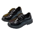 thumbnail image 1 of Toddler Boots - Boys Leather Shoes Soft Sole School Shoes Formal Performance Dress Shoes Comfortable Fit Black Casual Wear Kids'Footwear - Fall Boots,Color:BK2,Size:14.5 Years, 1 of 4