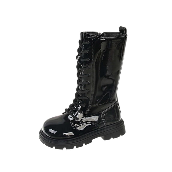 Toddler Boots Girl Girls Ankle Boots Warm Side Zipper Low Heel Short Booties Winter Snow, Black