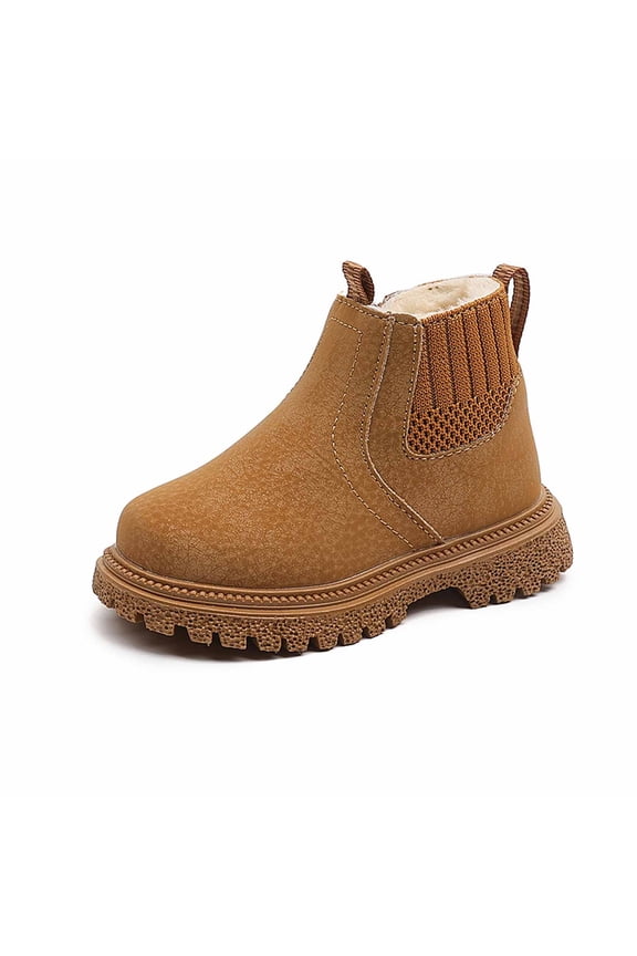 Toddler Boots,Girls Winter Boots Soft Sole English Style Casual Outdoor Kids Footwear,Toddler Boy Boots,Z01 Yellow,2.5-3 Years