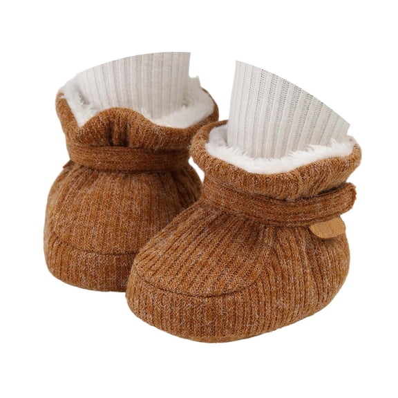 Toddler Boots Soft Lined Baby Girls Sneakers Breathable Easy Hook and Loop Closure Flexible Sole First Walking Shoes for Toddlers Girl Winter Boots Brown 12 Months-18 Months