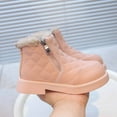 thumbnail image 1 of Toddler Boots for Girls,Boots Stylish Autumn Winter Short for Children Warm Cozy Booties for Casual,Boys Brown Boots,02 Pink,3-3.5 Years, 1 of 4