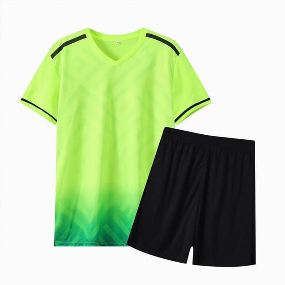 Toddler Boy 1-3T Athletic Outfits Quick Drying Sports Short Sleeve Tee & Shorts Set 2Pc Football Gibobby,3-4 Years,Green